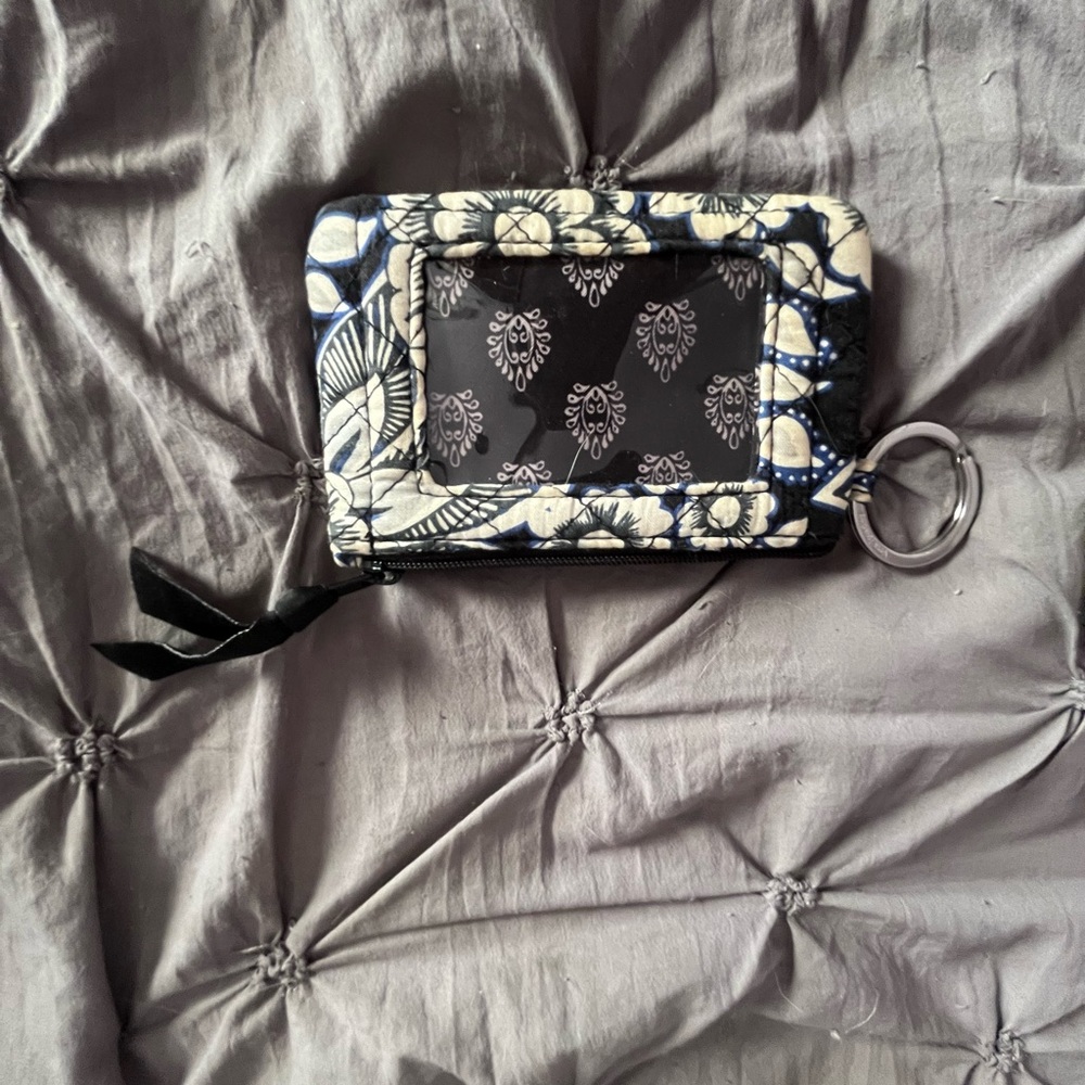 Vera Bradley Black and Cream Floral Wallet